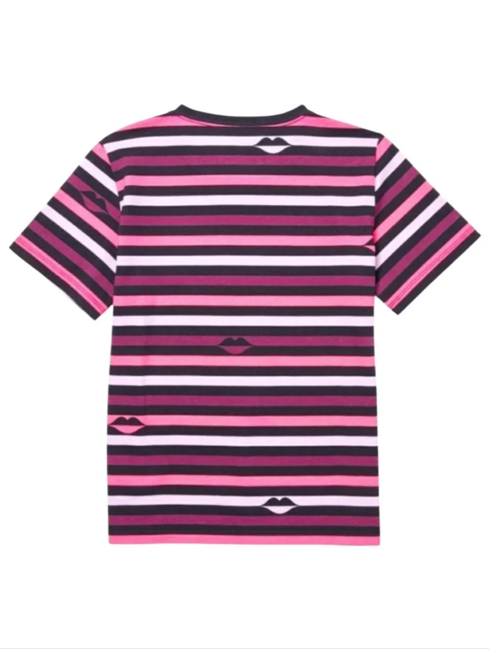 Kate Spade Striped Pink & Purple Lips Graphic Tee Size S